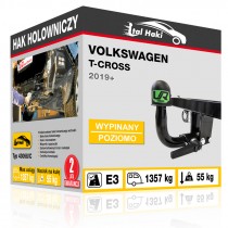 Hak holowniczy Volkswagen T-CROSS, 2019+, wypinany poziomo (typ 43068/C)